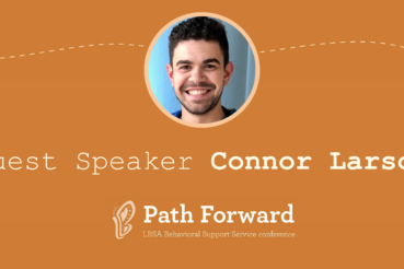 Promotional Graphic with a photo of Connor Larson that reads "Guest Speaker Connor Larson" with the LBSA Path Forward Conference logo below.