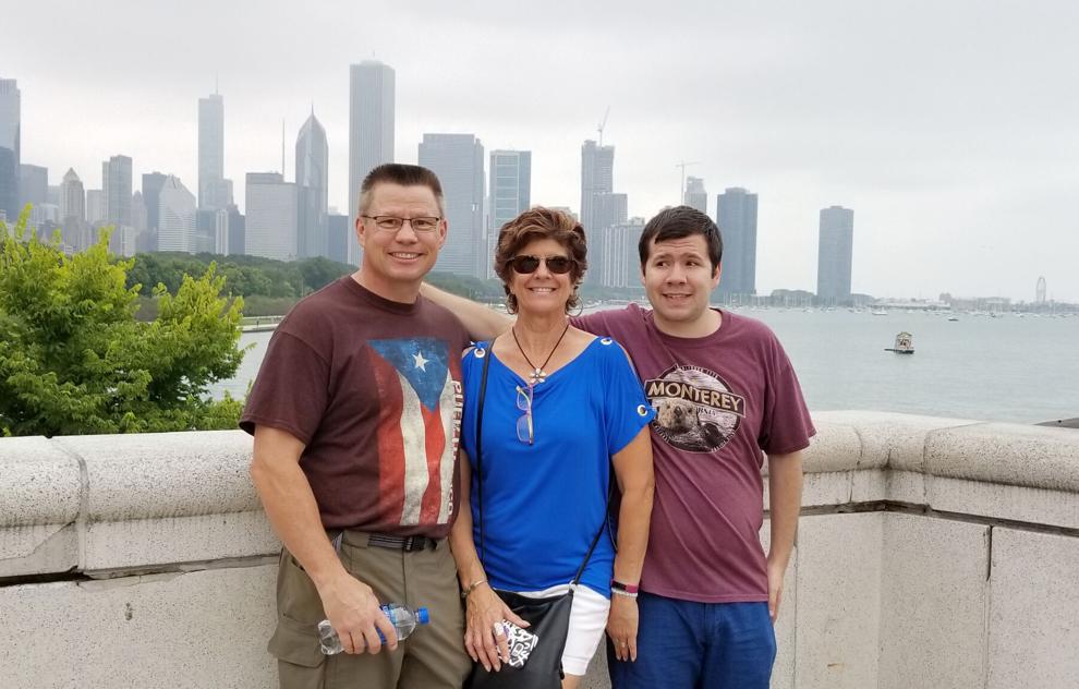 JR Larson with wife and son in Chicago