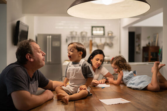 family at table