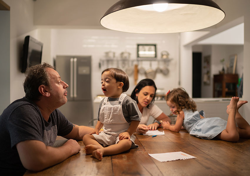 family at table