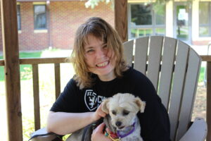 LBSA client with therapy dog